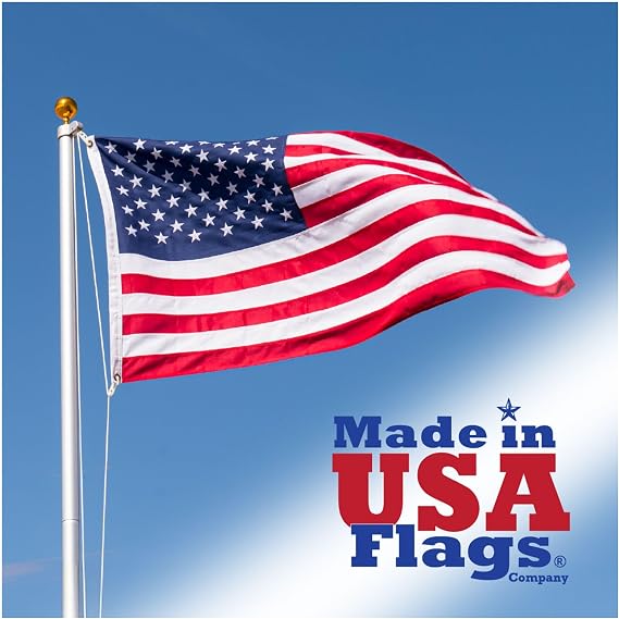 American Flag 6x10 Heavy Duty - Outdoor USA Flag Made in USA | PolyMax Polyester, Sewn Stripes & Embroidered Stars, All Weather Outdoor, FMMA Certified, Heavy Duty USA