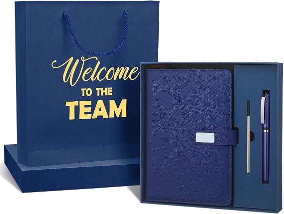 Sayglossy New Employee Welcome to the Team Gift Sets Pen Notebook, Blue