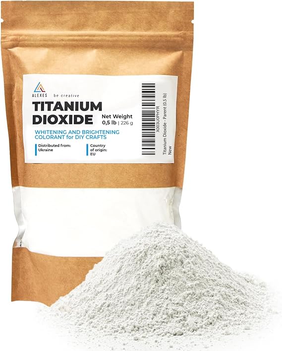 Pure Titanium Dioxide Powder for Soap Making 0.5 Lb - Natural Soap Colorant - Titanium Dioxide for Soap Making, Epoxy Resin, Sunscreen and Lotion, Cosmetics, Ceramics, DIY, Candles, Art Projects
