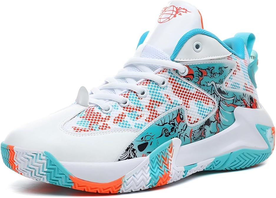 Qiucdzi Basketball Shoes for Kids Boy's Fashion Sneakers Comfortable Athletic Lightweight Non Slip Outdoor Sport Volleyball Walking Shoes
