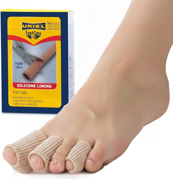 URIEL Silicone Toe Sleeves Cuttable Toe Cushions for Corns, Calluses, Blisters and Ingrown Nails Soft Protective Tubes for Comfortable Everyday Wear
