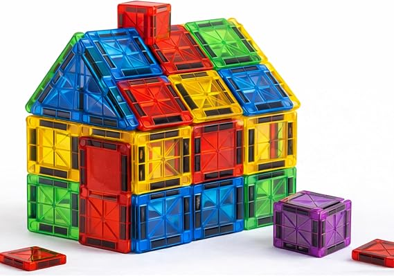 Giffy/Manyetik Yapı Blokları - 64 Parça Seyahat Tipi Mini Bloklar Metal Saklama Kutulu Çanta Boy Renkli