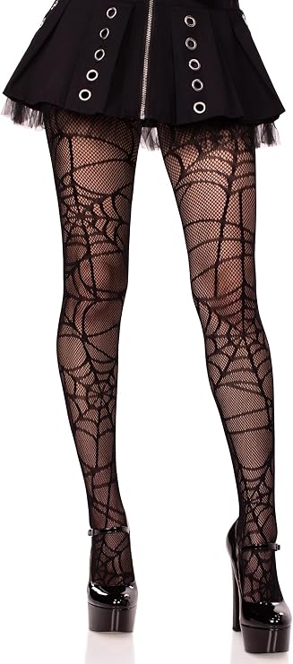 Leg Avenue Spiderweb Halloween Tights Goth Fishnets Alt Clothes Patterned Tights for Women