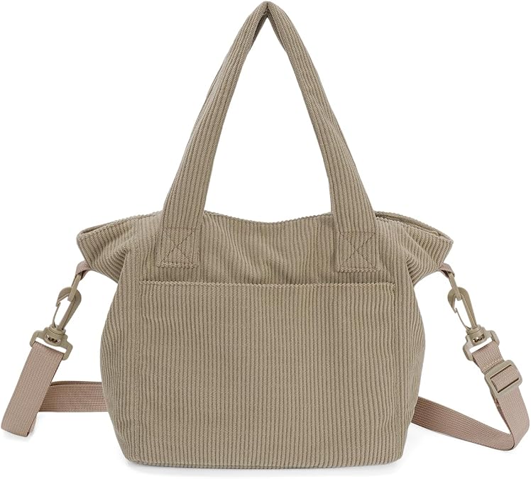 ECOHUB Small Crossbody Bag for Women, Corduroy Tote Bag with RFID Blocking