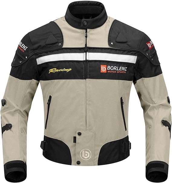 BORLEN Motorcycle Jacket for Men with Armor CE Certified Riding Jacket