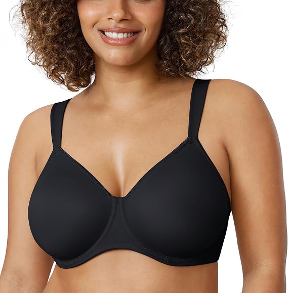 DELIMIRA Women's Unlined Minimiser Bras Seamless | Underwire, Full Coverage, Plus Size, Smooth, Full Coverage, T Shirt Bra