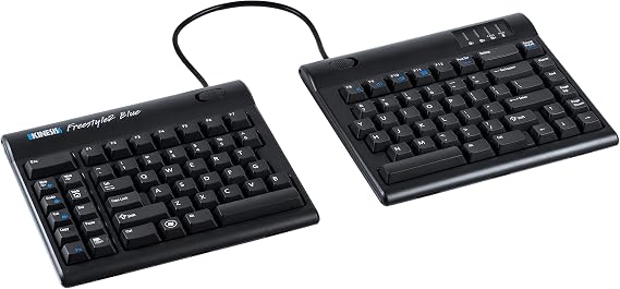 KINESIS Freestyle2 Blue Wireless Ergonomic Keyboard for PC (9" Separation), Dark Gray