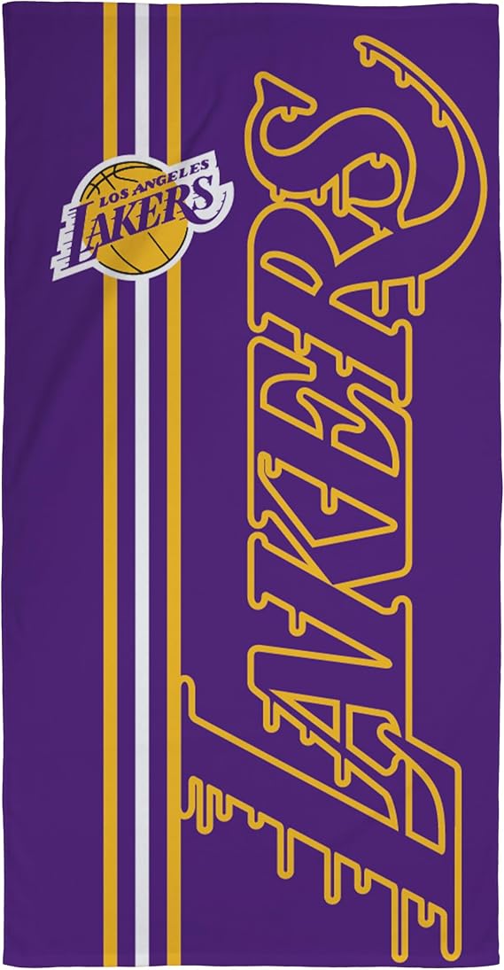 NBA Official Towel | Super Soft Feel, Los Angeles Lakers Basketball Team Purple and Yellow Design | Perfect The Home, Bath, Beach & Swimming Pool | One Size 75cm x 150cm | 100% Cotton