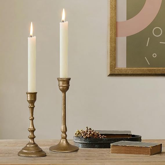 Iron Taper Candle Holder - Set of 2 Decorative Candle Stand