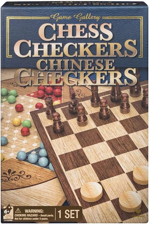 Game Gallery Chess, Checkers and Chinese Checkers Board Game Set