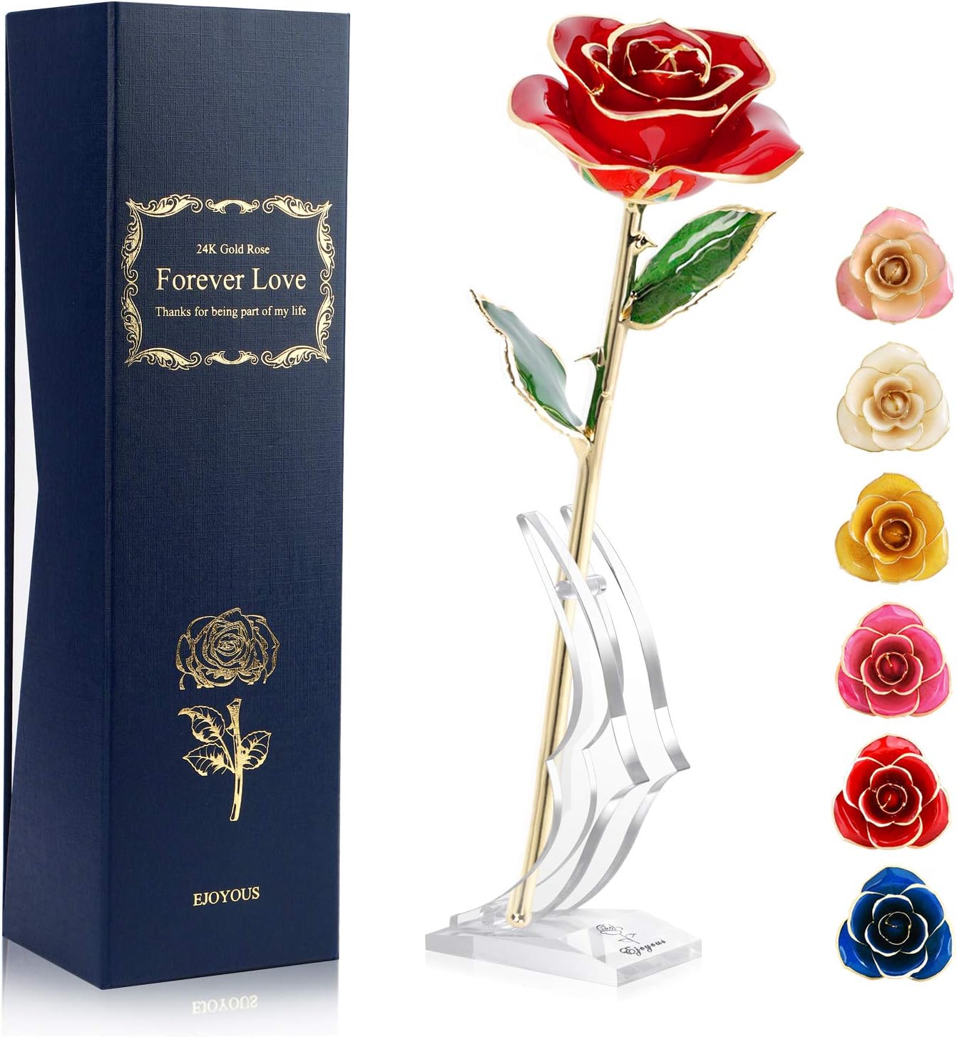 Ejoyous 24k Gold Ros Handmade Preserved Rose Eternal Flower Rose with Gift Box Unusual Gifts Wife Girlfriend Grandma Valentines Day Mothers Day Birthday Wedding Day Christmas Anniversary
