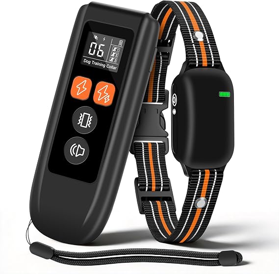 Dog Training Collar with Remote3300ft Range, IPX7 Waterproof Dog Shock Collar with 4 Modes for Small, Medium & Large Dogs (Orange)