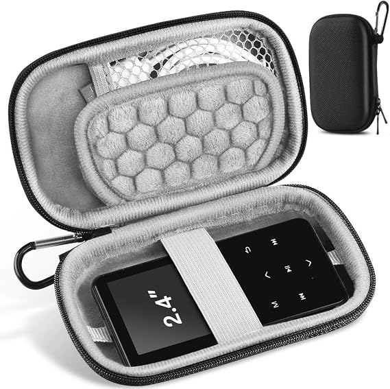 AGPTEK MP3 MP4 Player Case for 2.4'' MP3 Player with Metal Carabiner Clip