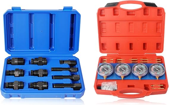 DAYUAN Motorcycle Flywheel Puller Bundle Motorcycle Vacuum Carburetor Synchronizer Synchronization Balancer Carb Sync Balancing Gauge