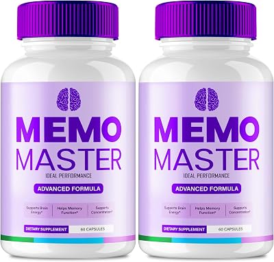 Memo Master Capsules, Memo Master Brain Supplement Pills, Official MemoMaster Advanced Nootropic Pills Brain Health Support, All Natural Cognitive Health & Function Reviews 2 Pack