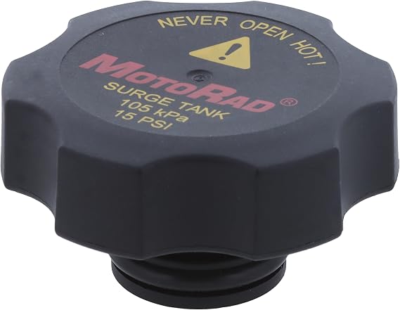 MotoRad Engine Coolant Reservoir Cap - 15 PSI Coolant Cap for Threaded Filler Neck, Durable Plastic, Closed System