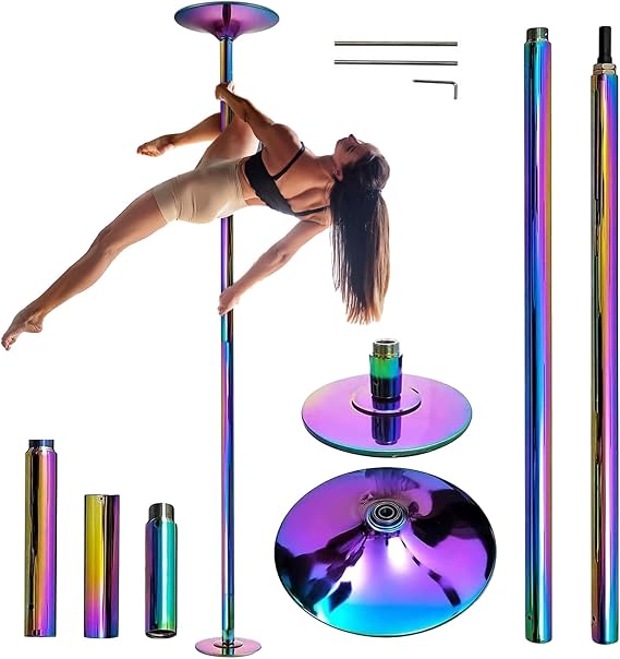 Height Adjustable Professional Spinnings & Static Dance Pole,Portable Removable 45mm Heavy-Duty Pole Dance Adjustable Height(88"-108"),Holds 330 Lbs-Stripper Pole for Home Exercise Club Gym