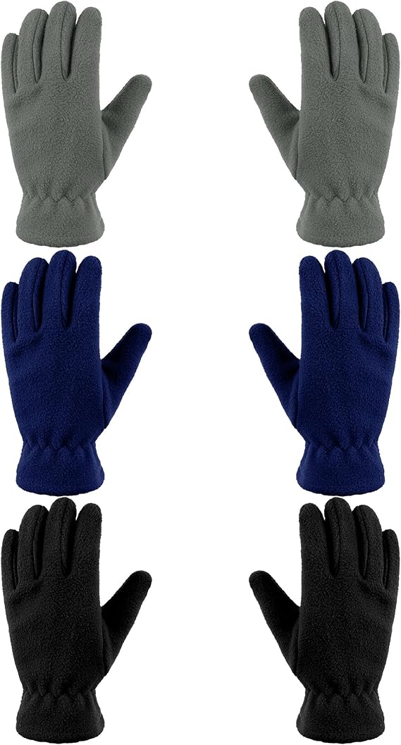 Geyoga Kids Fleece Gloves Youth Winter Warm Glove Full Finger Toddler Mittens for Boys Girls Outdoor