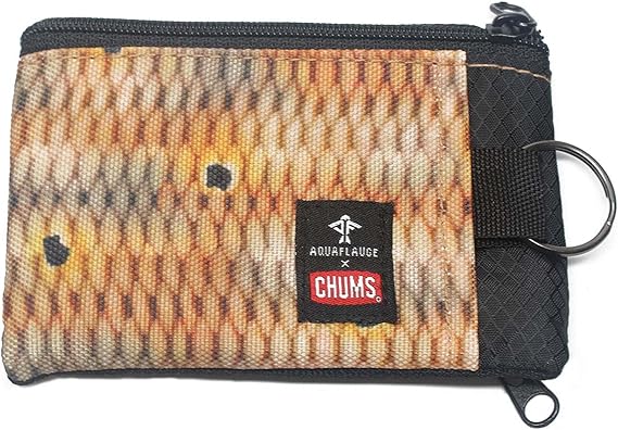 Chums Surfshorts Wallet - Lightweight Slim Wallet with RFID Blocking Card & Clear ID Window - Zippered, Water Resistant w/Key Ring