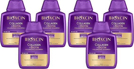 Bioxcin Collagen & Biotin Hacim Şampuanı | 3 x 300 ml | İnce Telli ve Hacimsiz Saçlar İçin | Hidrolize Kolajen + Biotin + BioComplex B11 (2 paketi)