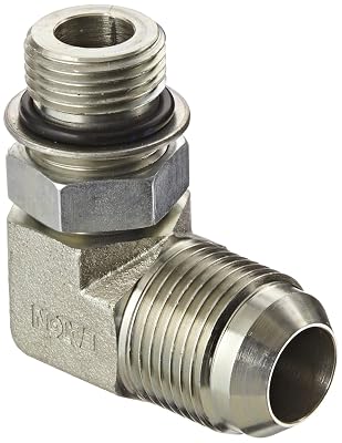 Eaton Aeroquip 2062-10-12S Steel Flared Tube Fitting, 90 Degree Elbow, 34 Male JIC x 58 O-Ring Boss Male