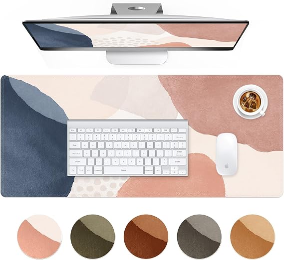 HAOCOO Pink Desktop Mat, Non-Slip Large Desk Decor for Home Office
