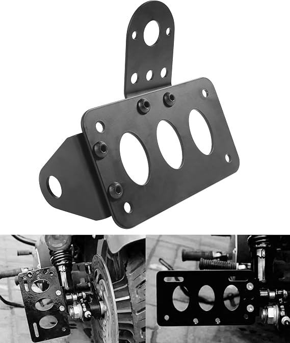 SCUARI Motorcycle License Plate Bracket,Car Accessories Motorcycle License Plate Holder,Motorcycle Side Mount License Plate Bracket,Horizontal Vertical License Plate Mount,Fits Most Motorcycle Bikes