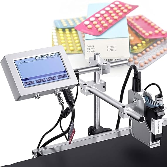 Inkjet Coding Machine,Batch Coding Machine Printing Numbers,Expiry Date Printer,for Production Date/Logo/Picture/QR-Code/Barcode/Batch Number(12.7mm)