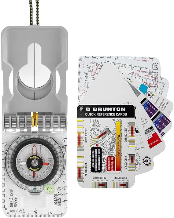 Brunton TruArc 20 Field Kit- Truarc20 Advanced Baseplate Compass + Brunton Quick Reference Navigation Card Set Bundle