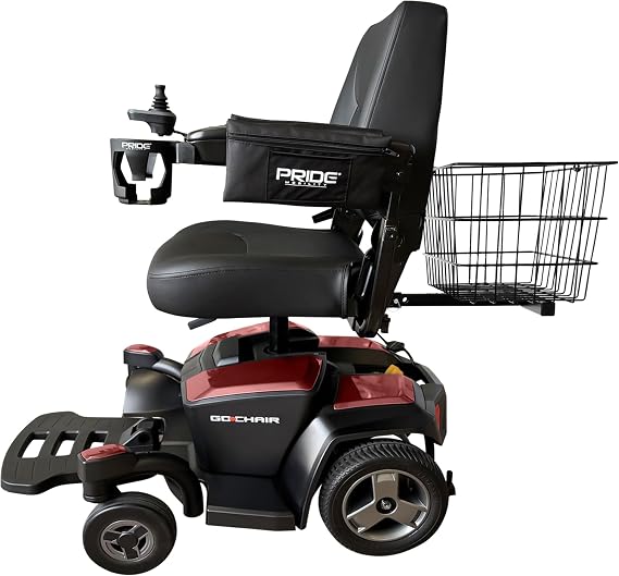GO Chair Portable Electric Wheelchair l Foldable 20" Wide Seat l Electric Travel Mobility Chair for Adults - Inc. Accessories & (Ruby Red)
