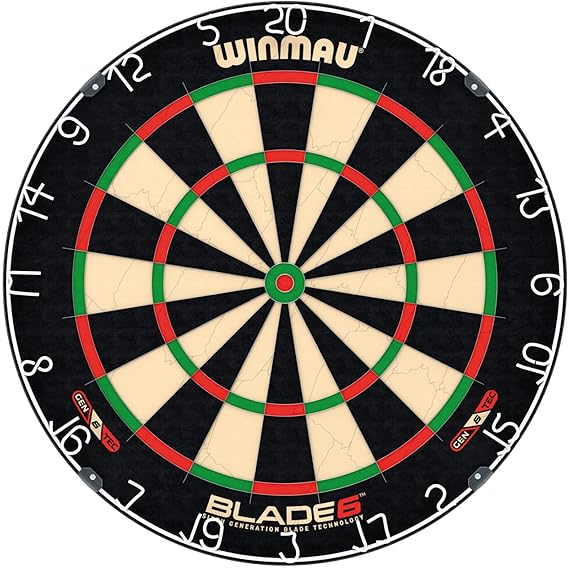 WINMAU Professional Bristle Dartboard - PDC Tournament Board with Official Tournament Specifications - Available in Blade 6 Single, Dual, Triple Core & Blade X Generations