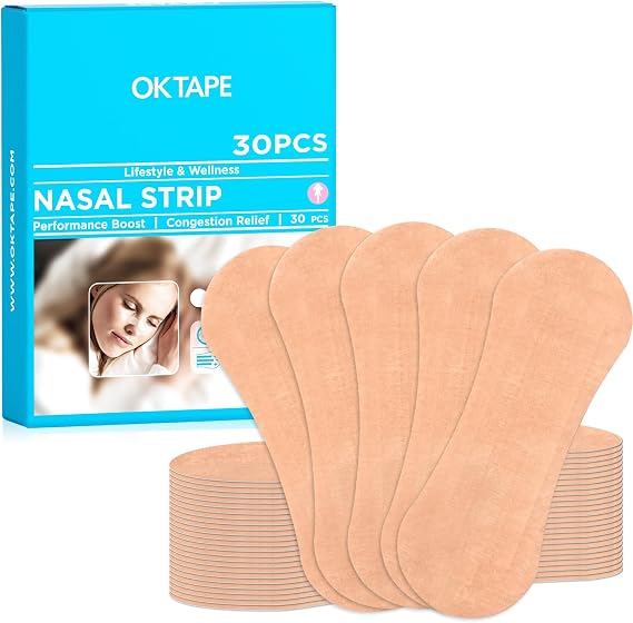 OK TAPE Nose Strips for Breathing and Snoring 30Pcs Beige