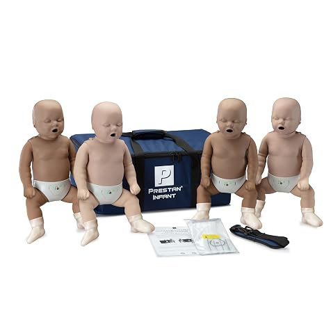 PRESTAN CPR Training Manikin, 4 Infant, Diversity Tone | Develop pediatric response skills with responsive infant CPR rate guidance for healthcare education.
