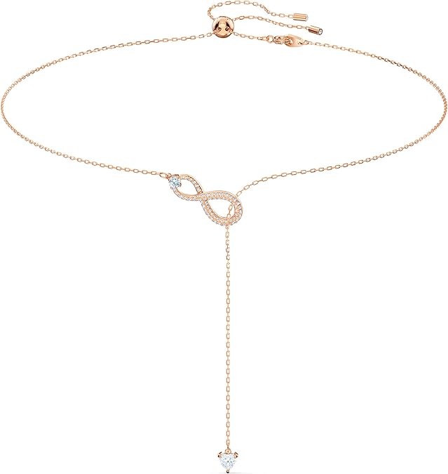 Swarovski Infinity Twist Jewelry Collection, Bracelets & Necklaces, Rhodium & Rose Gold Tone Finish, Clear Crystals