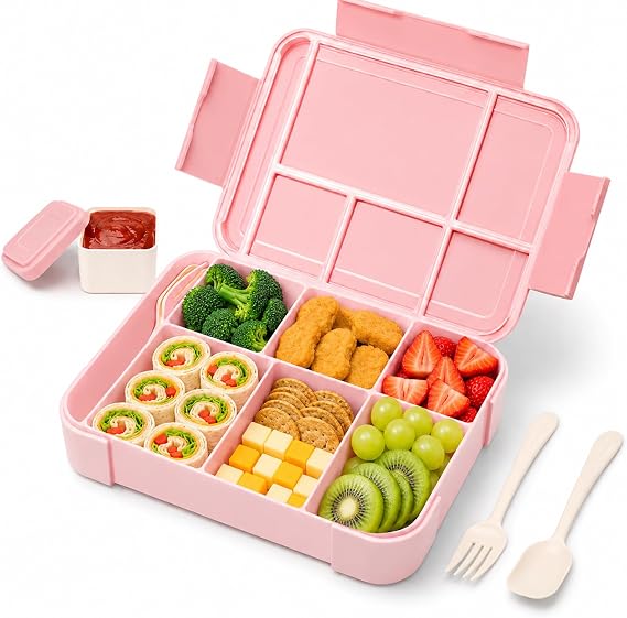 1.5L Lunch Box Kids Adults with 5 Compartments and Cutlery Leakproof