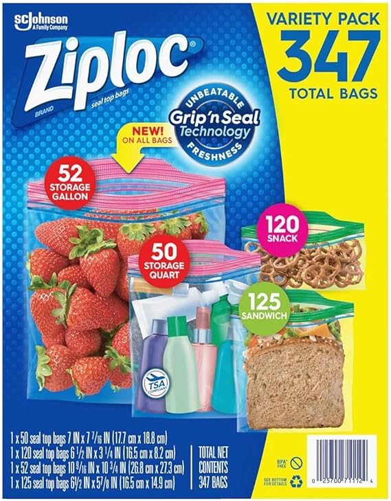 Ziploc Variety Total Bags, 347 Pack