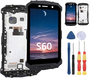 New Display Touch Screen for Doogee S60 LCD Display Replace Parts with Tools.(with Frame)