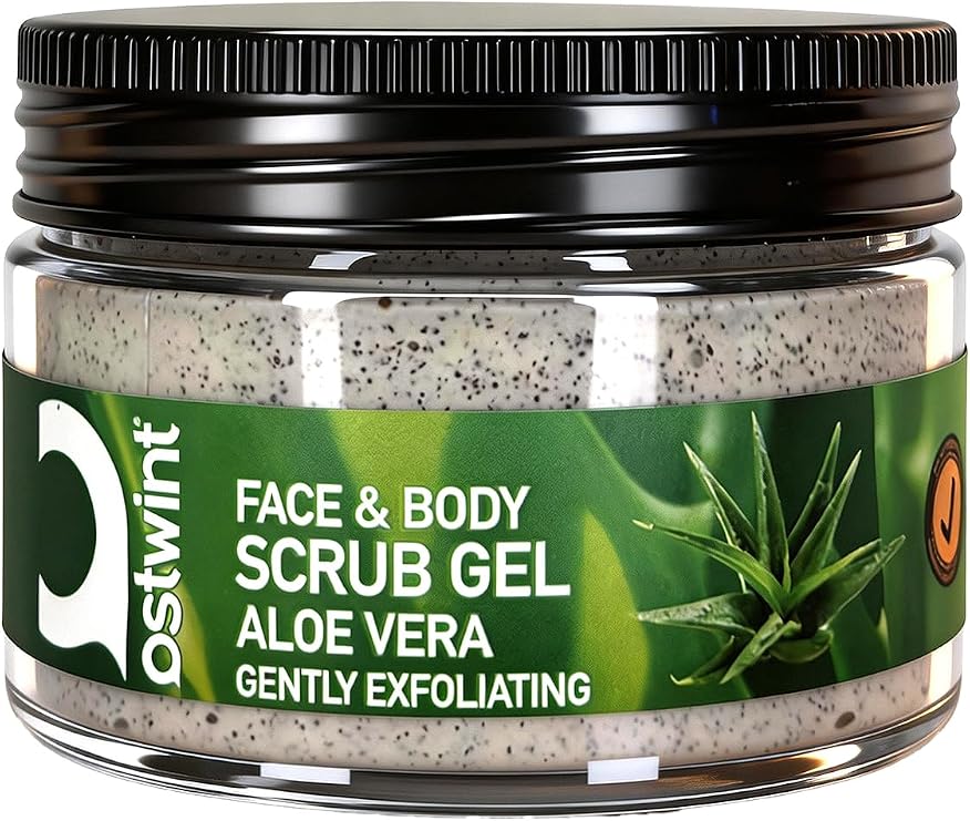 Ostwint Yüz ve Vücut Peeling Scrub Aloe Vera 300 ml, Cilt Temizleyici, Pürüssüzleştirici, Dolaşımı Hızlandırıcı
