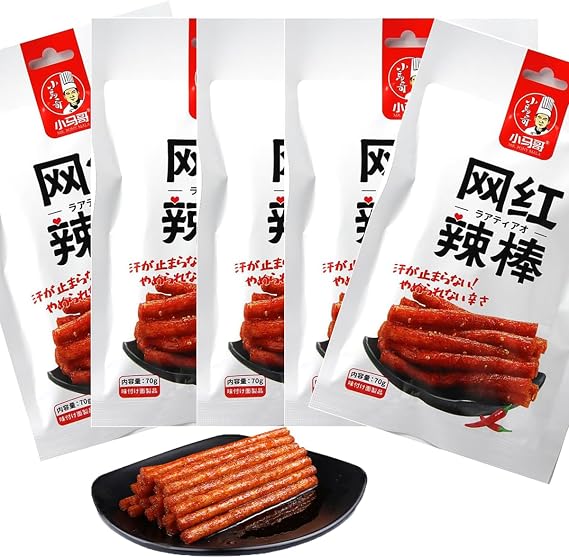 Chinese Snacks La Tiao Spicy Strips Xiao Ma Ge La Tiao Da La Ban Wang Hong Spicy Sticks Wang Hong Noodles Wang Hong Spicy Cubes Wang Hong Spicy Threads Spicy Sheets Xiao Ma Ge Spicy Strips Spicy