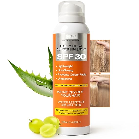 SPF 30 Hair Sunscreen Spray for Scalp & Hair Non Greasy UV Protection