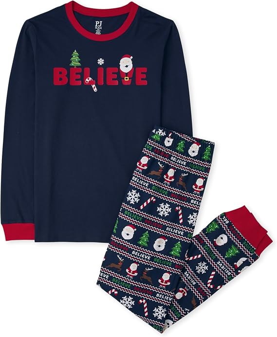 The Children's Place Kids' Family Matching, Festive Christmas Pajama Sets, Cotton
