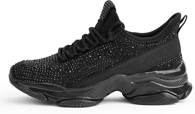 LUCKY STEP Girls Rhinestone Slip On Sneakers
