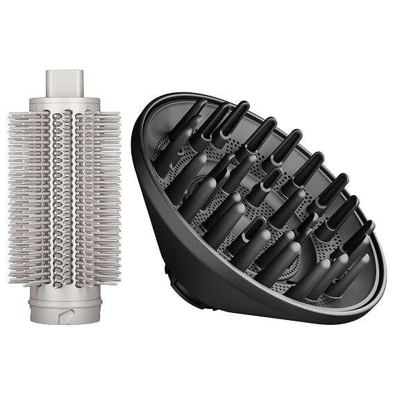 Large 6-Inch Diffuser and Upgraded Round Volumizing Brush for Shark Flex Style Attachment