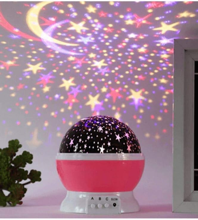 TechnoSmart Renkli Ve Dönen Star Master Projeksiyon Gece Lambası Pembe
