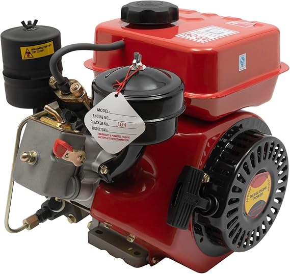 4-Stroke 3HP Diesel Engine 2.2kW Single-Cylinder Diesel Engine Recoil Start System Diesel Motor w/Air-Cooling, Portable Diesel Engine for Micro-Tiller Irrigation Machine Lawn Mower Mixer