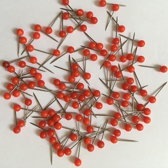 200PCS Red 1/8 Inch Map Tacks Pushpins Map Tacks (200pcs Red)