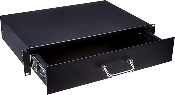 2U 19 Inch Rackmount Storage Drawer Box for IT Network Data Cabinet