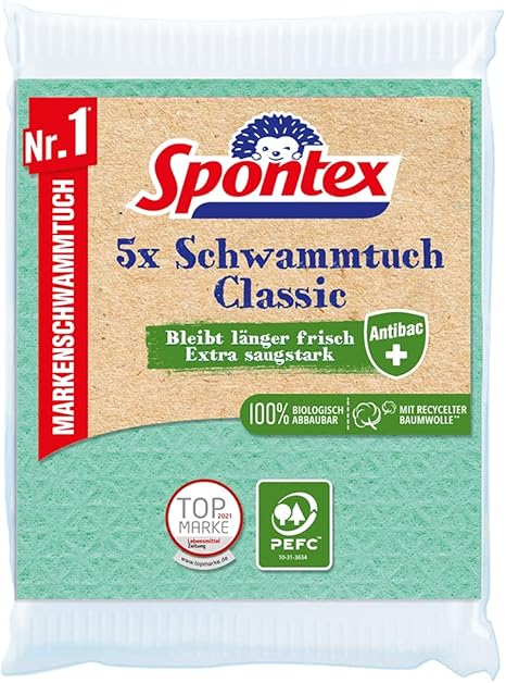 Spontex Classic Sponge Cloth Pack of 5