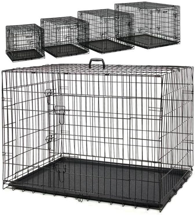 Metal Cat Dog Cage 120x75x84cm Black