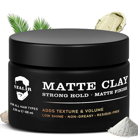 Men's Matte Hair Clay, Strong Workable Hold, Instant Volume Texture, 3.38oz